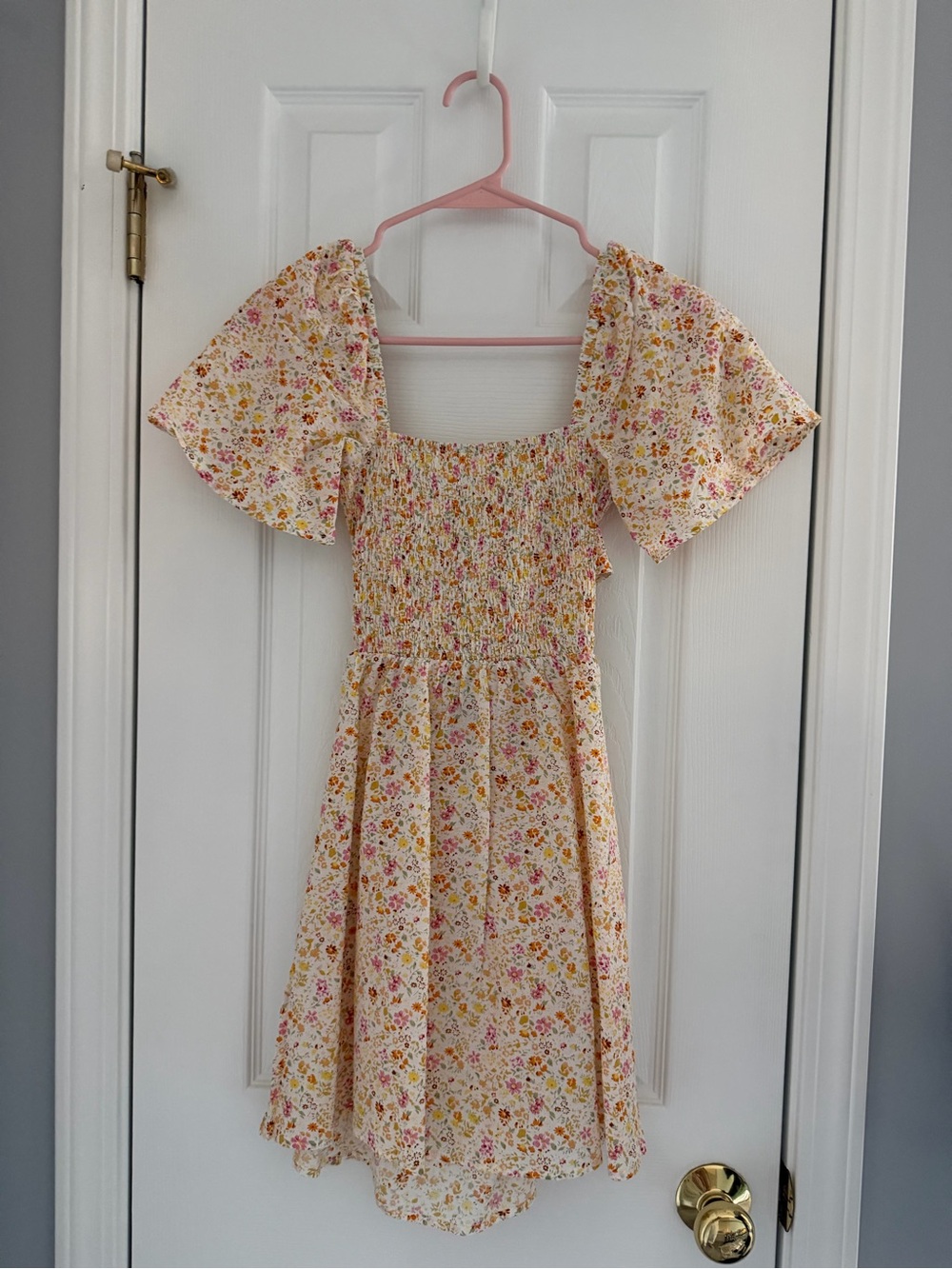 Princess Polly Cream Floral Smocked Midi Dress